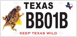 Keep Texas Wild License Plate with Horned Lizard